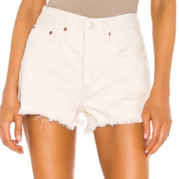 LEVI’s 501 Cut Off Denim Shorts Destruction White 29 - Picture 9 of 13